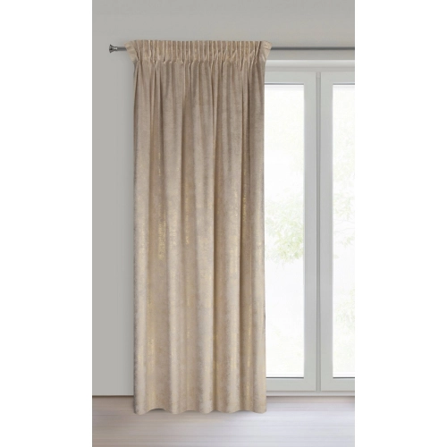 Záves 135x270 cm zamatový krémový strieborný na riasiacu pásku AVENA