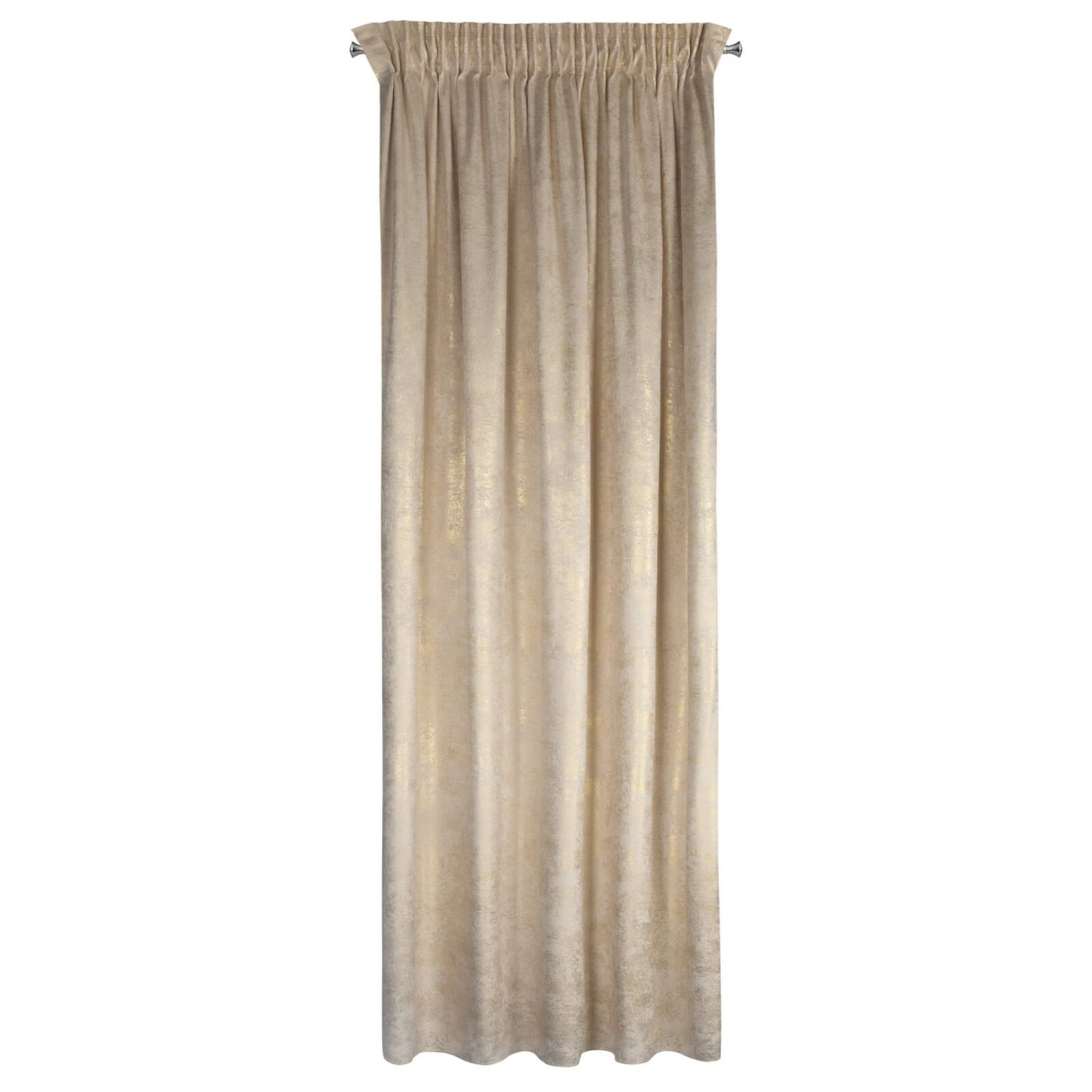 Záves 135x270 cm zamatový krémový strieborný na riasiacu pásku AVENA