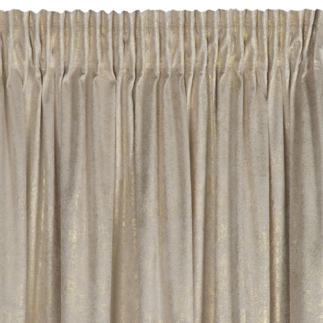 Záves 135x270 cm zamatový krémový strieborný na riasiacu pásku AVENA