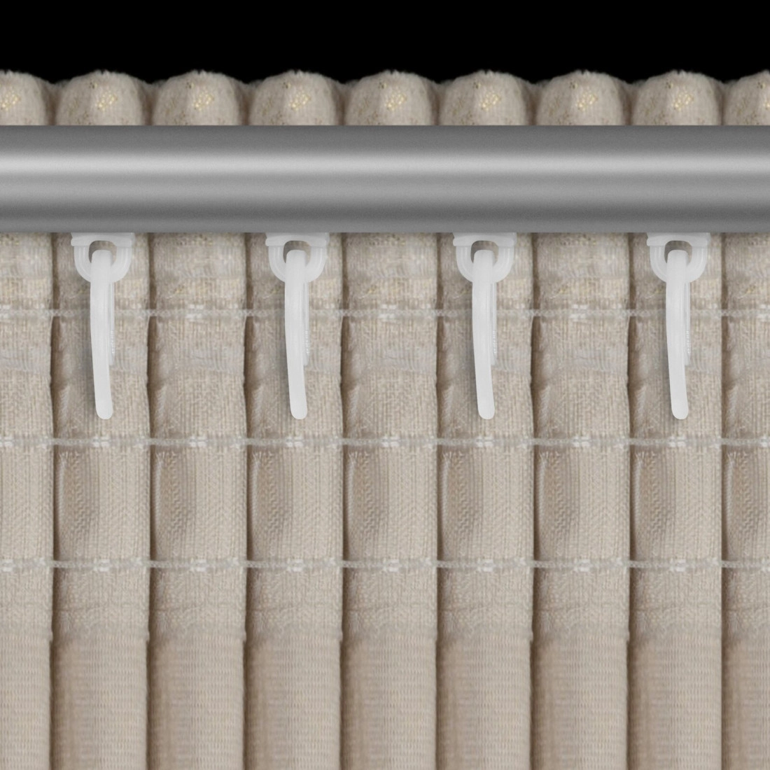 Záves 135x270 cm zamatový krémový strieborný na riasiacu pásku AVENA