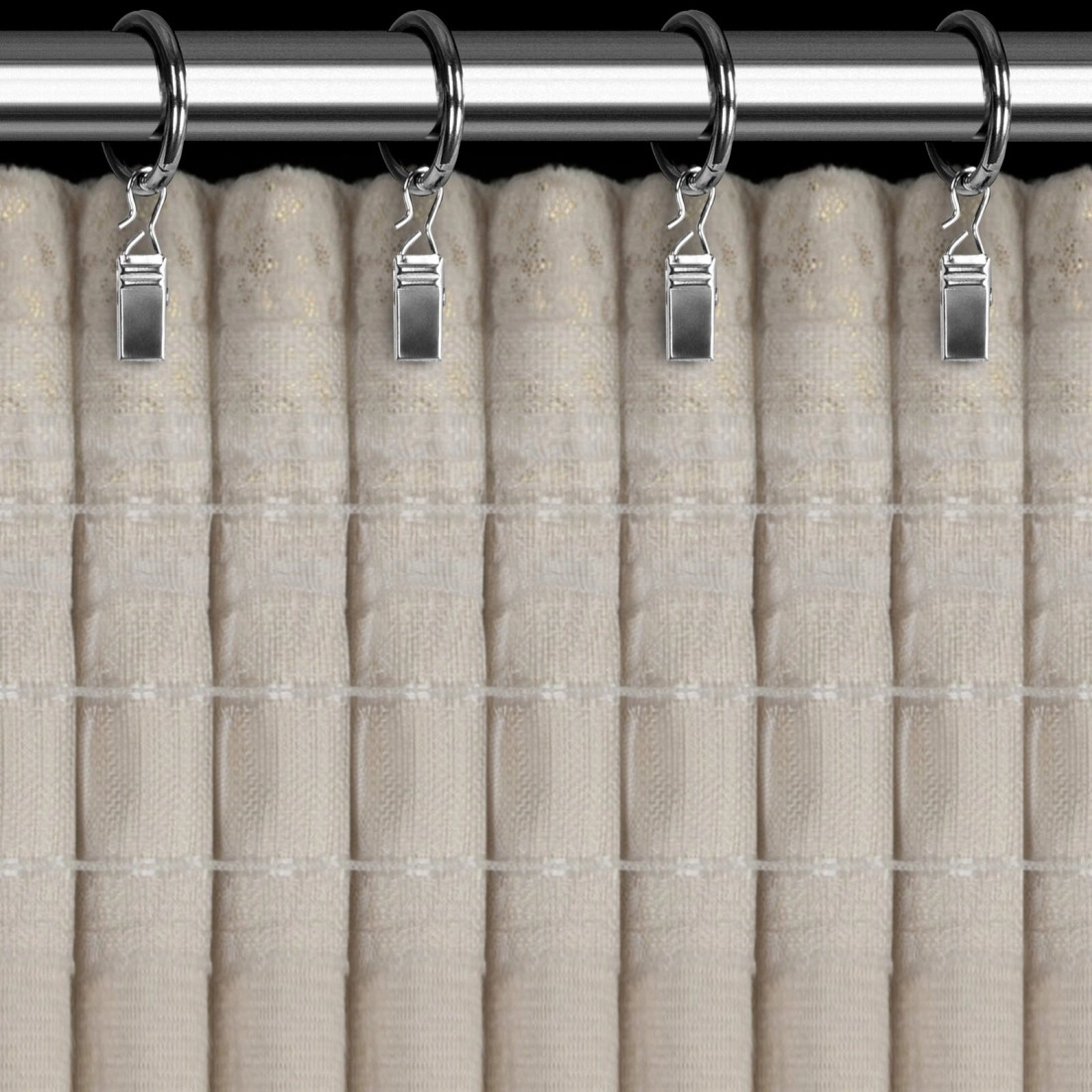 Záves 135x270 cm zamatový krémový strieborný na riasiacu pásku AVENA