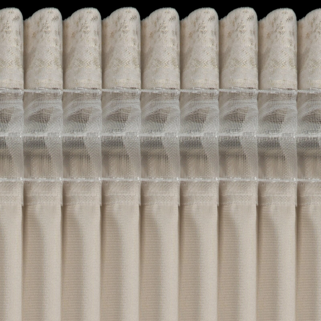 Záves 135x270 cm zamatový krémový strieborný na riasiacu pásku AVENA