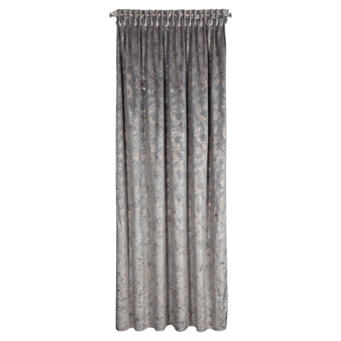 Záves 135x270 cm zamatový oceľový a šampanský na riasiacu pásku TULIA