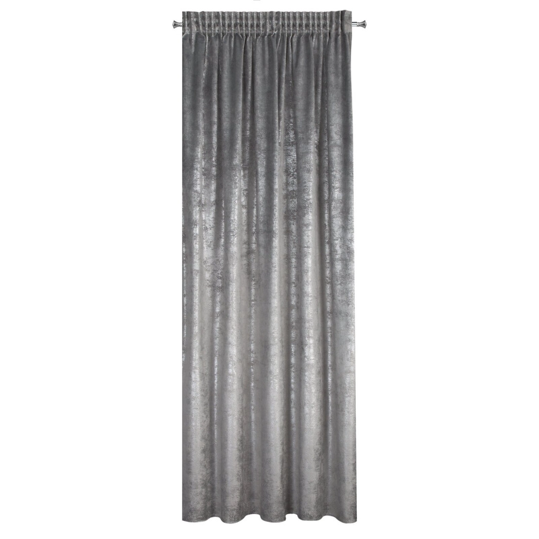Záves 135x270 cm zamatový oceľový strieborný na riasiacu pásku AVENA