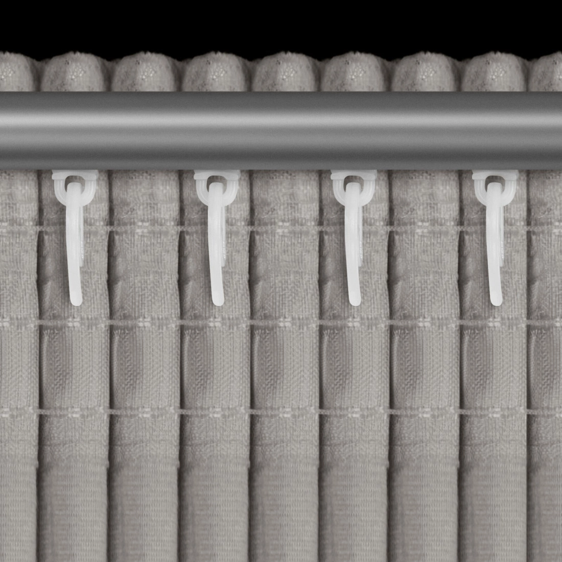 Záves 135x270 cm zamatový oceľový strieborný na riasiacu pásku AVENA