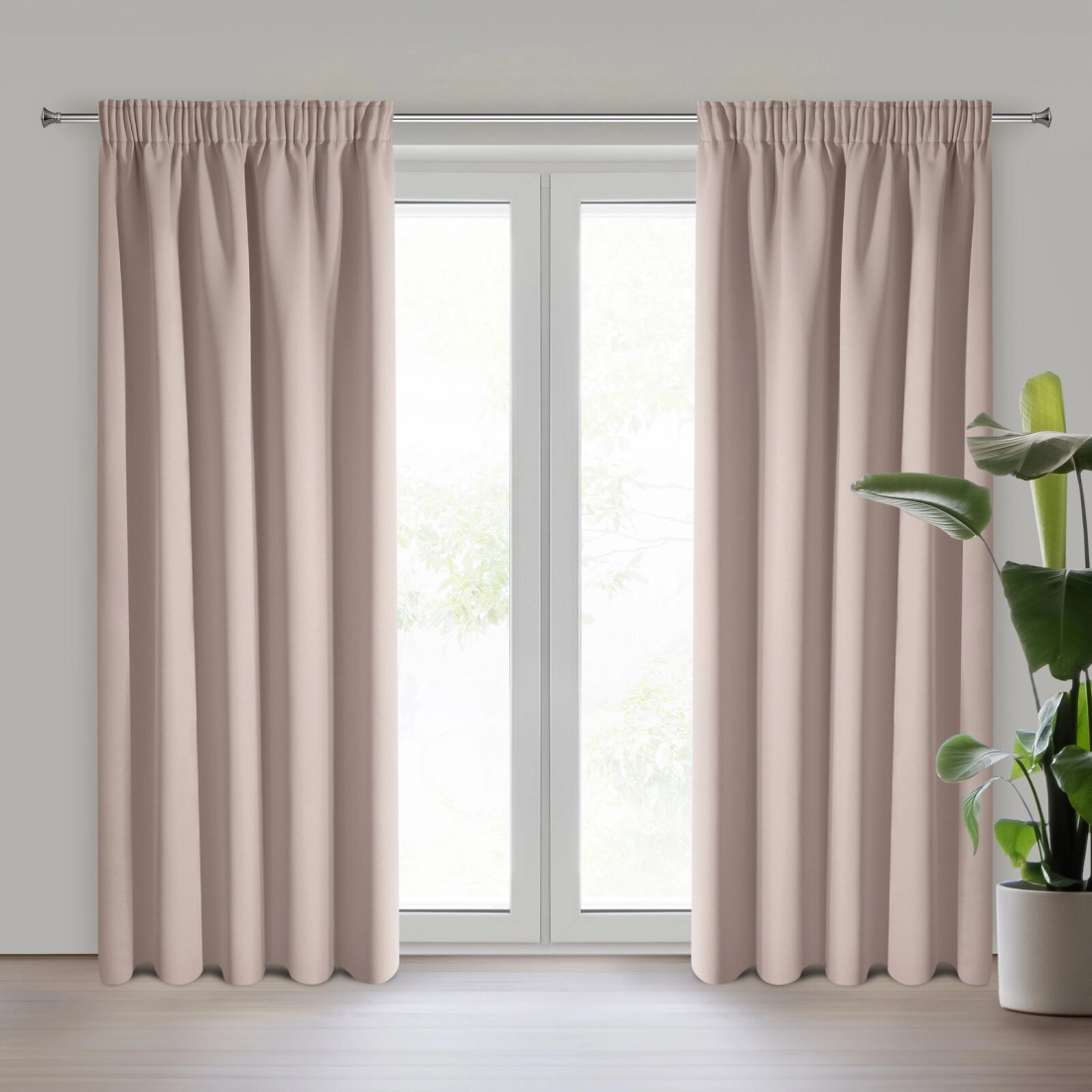 Záves 135x270 cm zatemňovací púdrovoružový na riasiacu pásku LOGAN