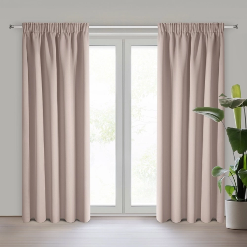 Záves 135x270 cm zatemňovací púdrovoružový na riasiacu pásku LOGAN