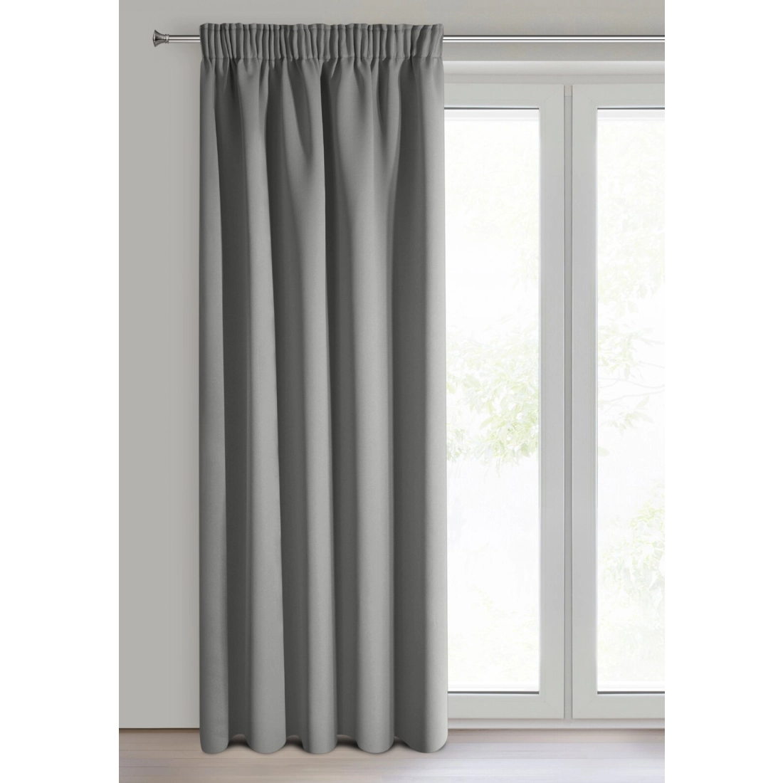 Záves 135x270 cm zatemňovací sivý na riasiacu pásku LOGAN