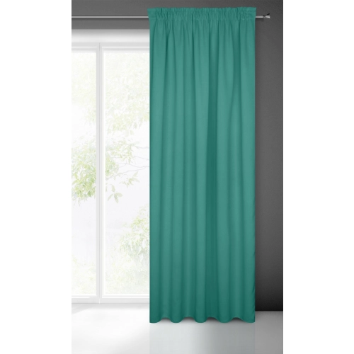 Záves 135x270 cm zatemňovací tyrkysový na riasiacu pásku LOGAN