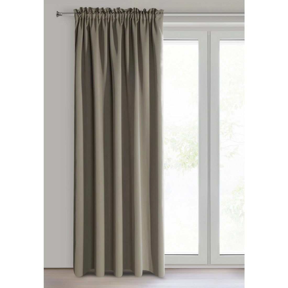 Záves 135x270 cm zatemňujúci matný tmavobéžový na riasiacu pásku ADLEY