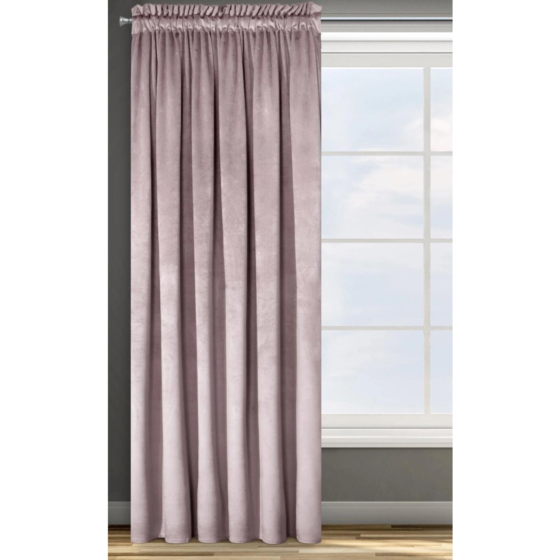 Záves 135x300 cm zamatový púdrovo ružový na riasiacu pásku ROSA Design 91