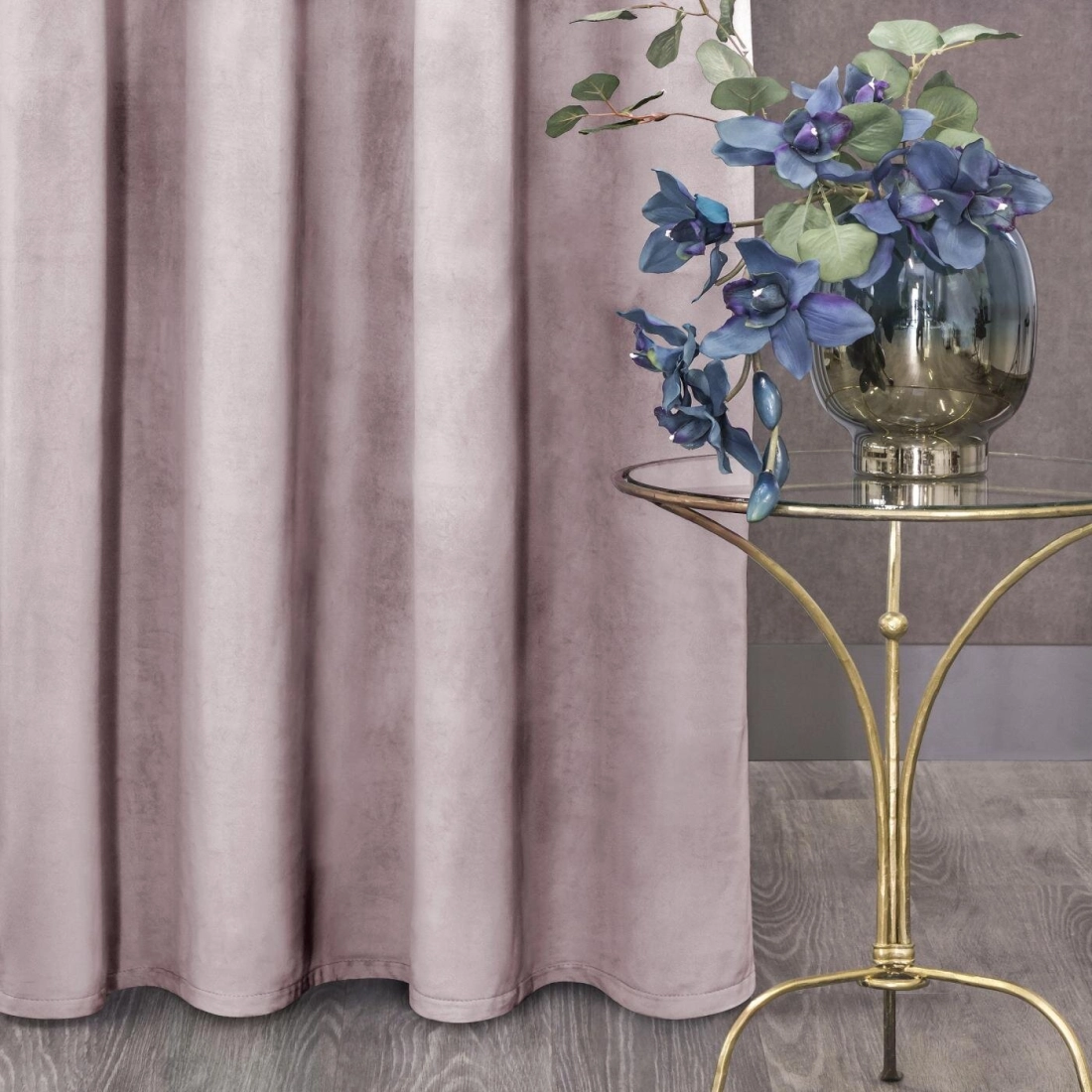 Záves 135x300 cm zamatový púdrovo ružový na riasiacu pásku ROSA Design 91