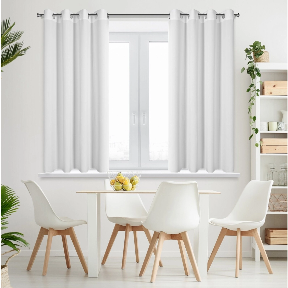 Záves 140x175 cm matný biely na kovové krúžky RITA