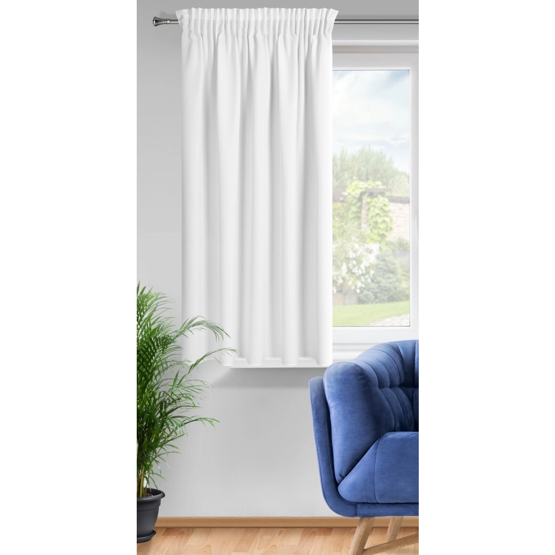 Záves 140x175 cm matný biely na riasiacu pásku RITA