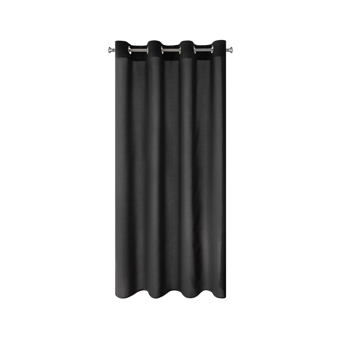 Záves 140x175 cm matný čierny na kovové krúžky RITA