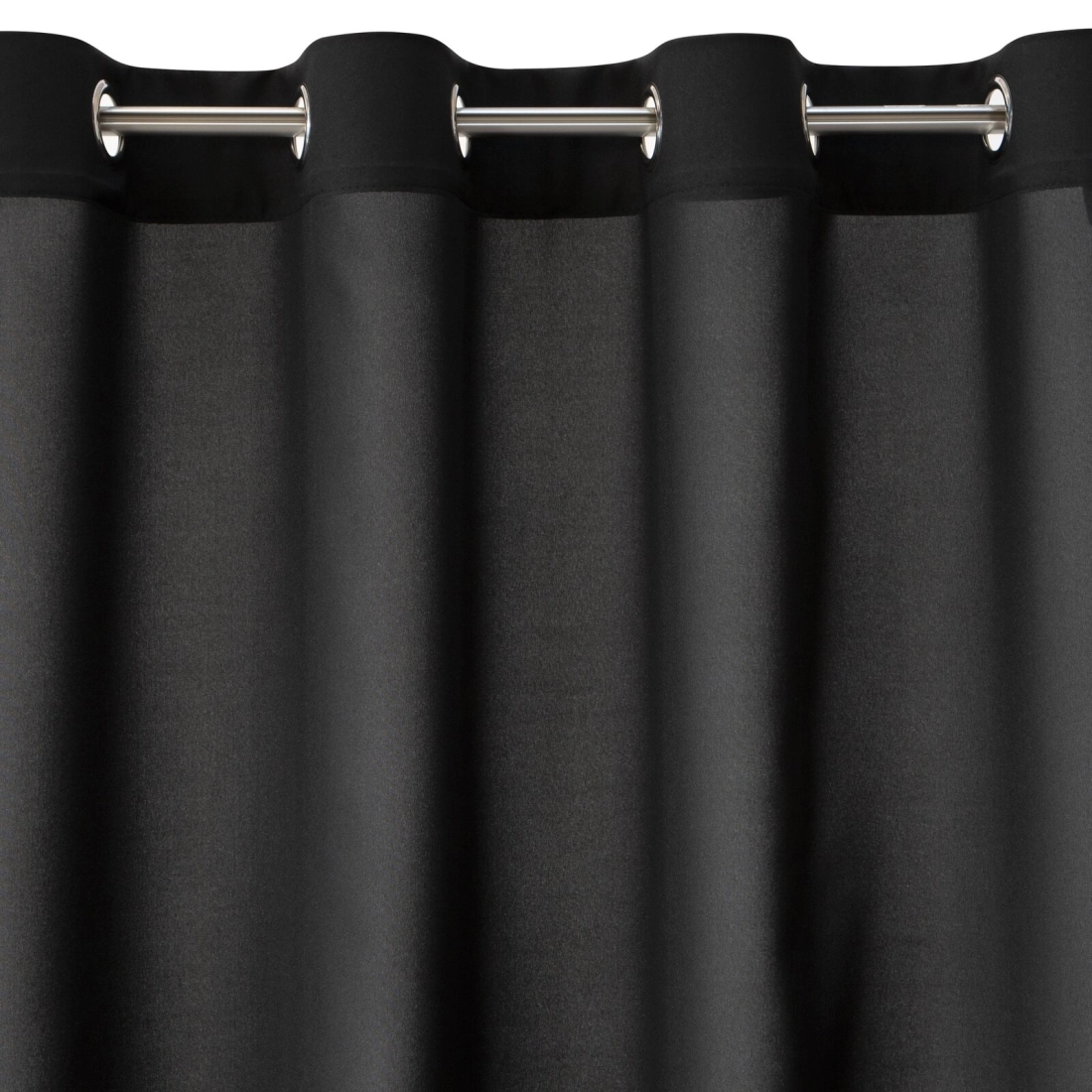 Záves 140x175 cm matný čierny na kovové krúžky RITA