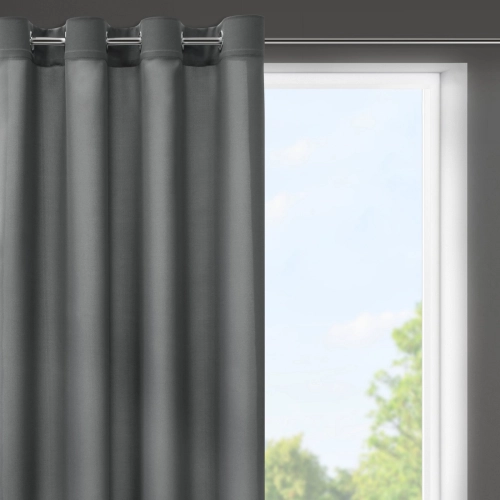 Záves 140x175 cm matný grafitový na kovové krúžky RITA