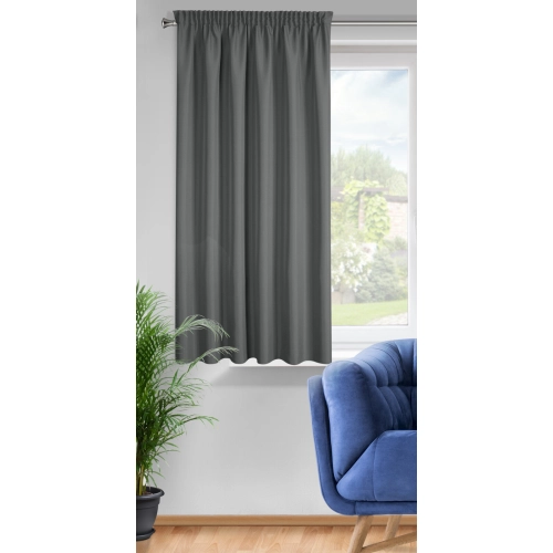Záves 140x175 cm matný grafitový na riasiacu pásku RITA