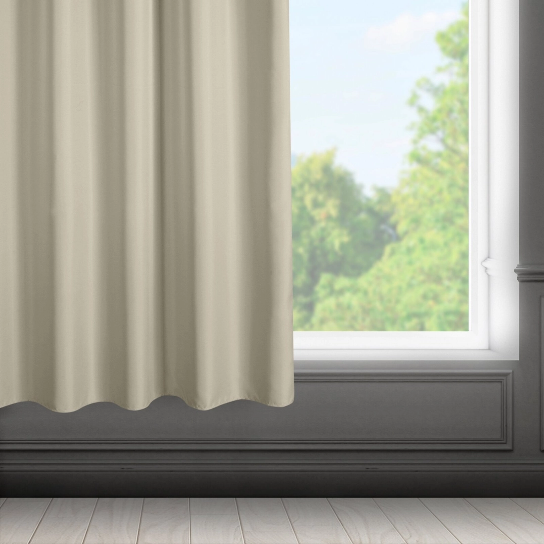 Závěs 140x175 cm matný polyester tmavě béžový na řasící pásku RITA