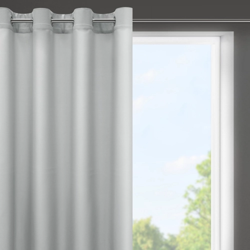 Záves 140x175 cm matný strieborný na kovové krúžky RITA