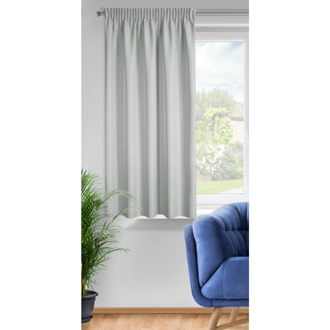 Záves 140x175 cm matný strieborný na riasiacu pásku RITA