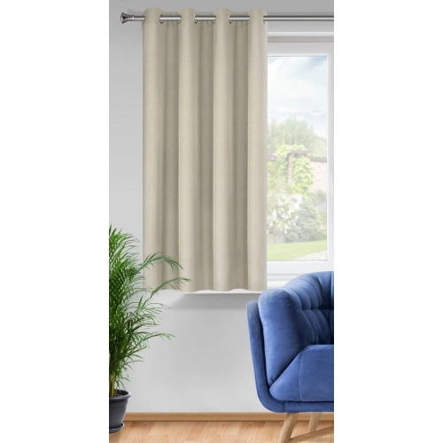 Záves 140x175 cm matný tmavobéžový na kovové krúžky RITA