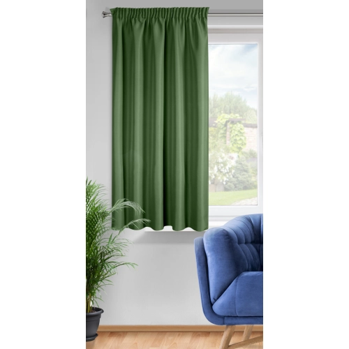 Záves 140x175 cm matný tmavozelený na riasiacu pásku RITA