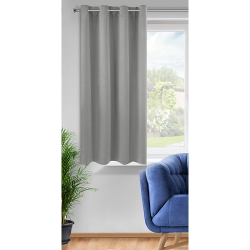 Záves 140x175 cm sivý zatemňujúci matný na kovové krúžky LOGAN