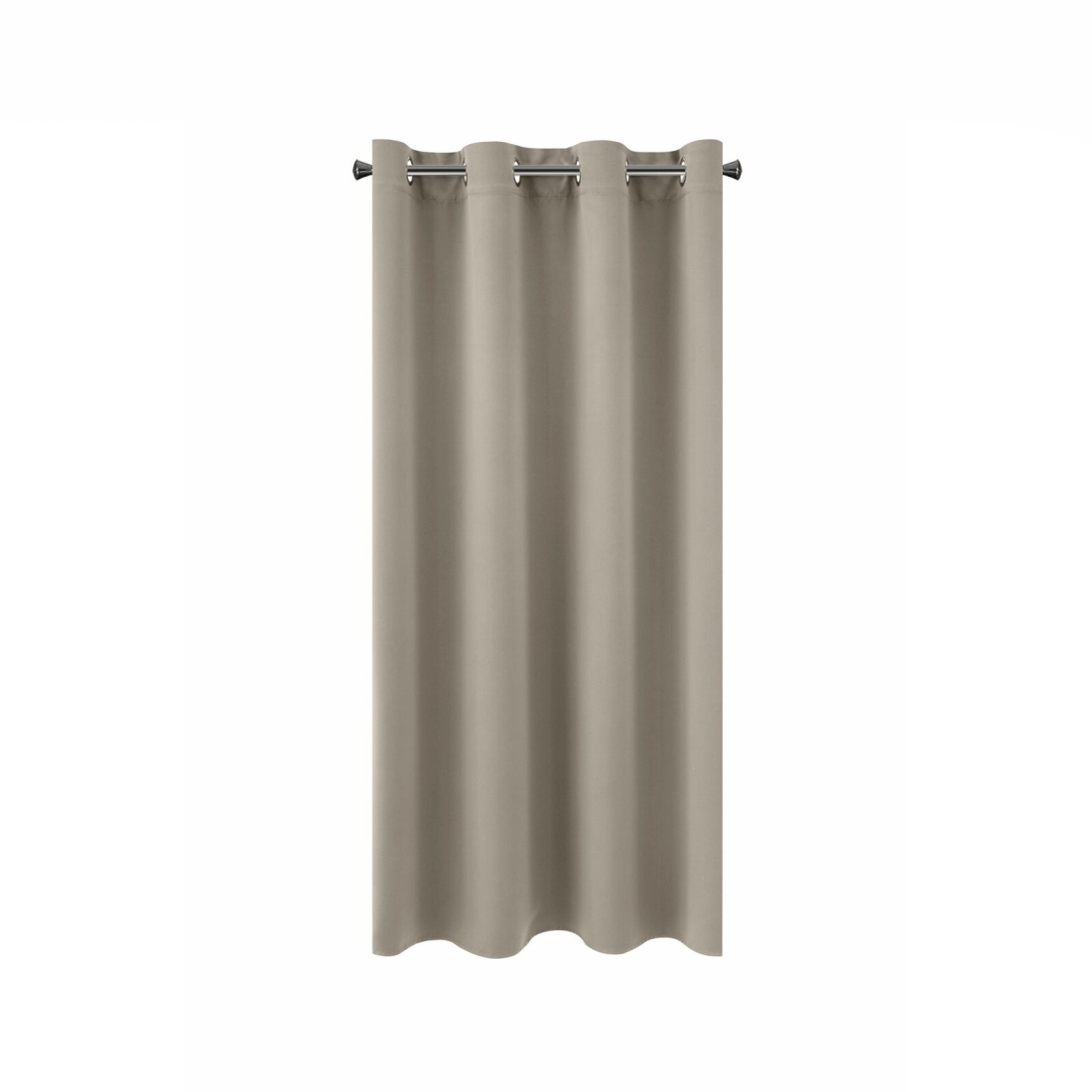 Zatemňovací matný závěs 140x175 cm v tmavě béžové barvě na kovových kroužcích LOGAN