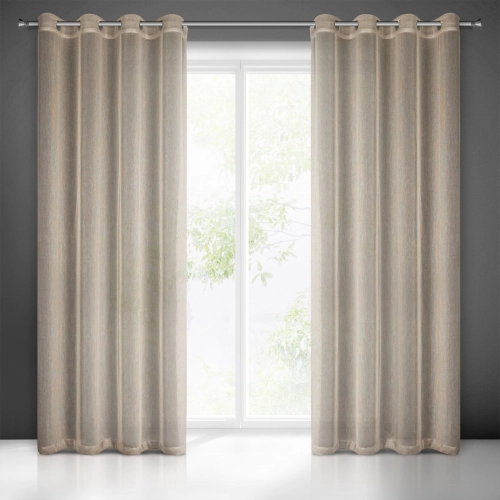 Záves 140x250 cm béžový na kovové krúžky ADELA