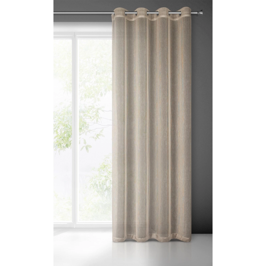 Záves 140x250 cm béžový na kovové krúžky ADELA