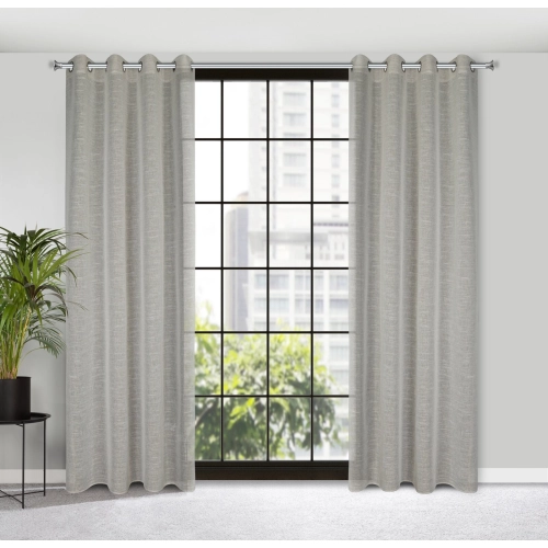 Záves 140x250 cm béžový na kovové krúžky AMARI