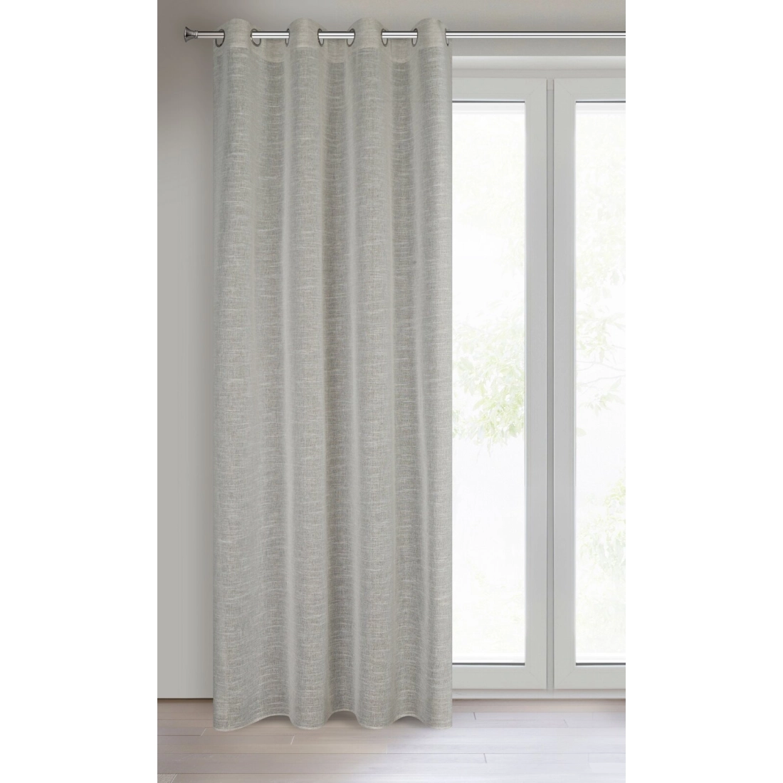 Záves 140x250 cm béžový na kovové krúžky AMARI