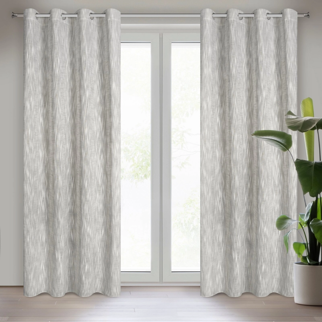 Záves 140x250 cm béžový na kovové krúžky ANIKA