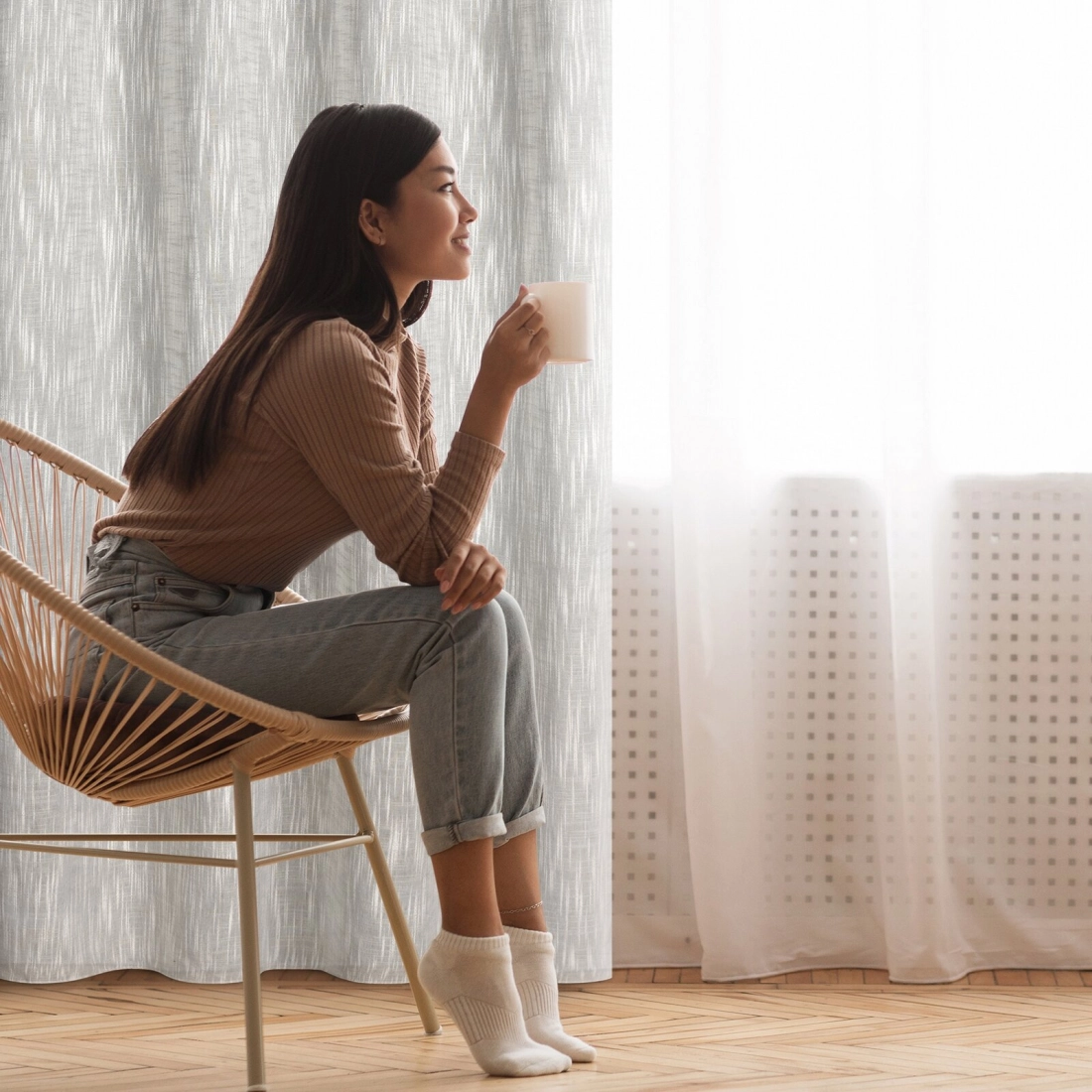 Záves 140x250 cm béžový na kovové krúžky ANIKA