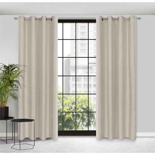 Záves 140x250 cm béžový na kovové krúžky LIDIA