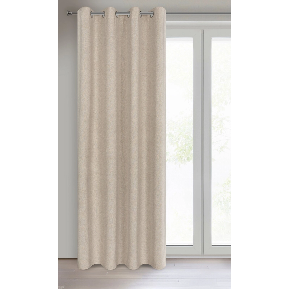 Záves 140x250 cm béžový na kovové krúžky LIDIA
