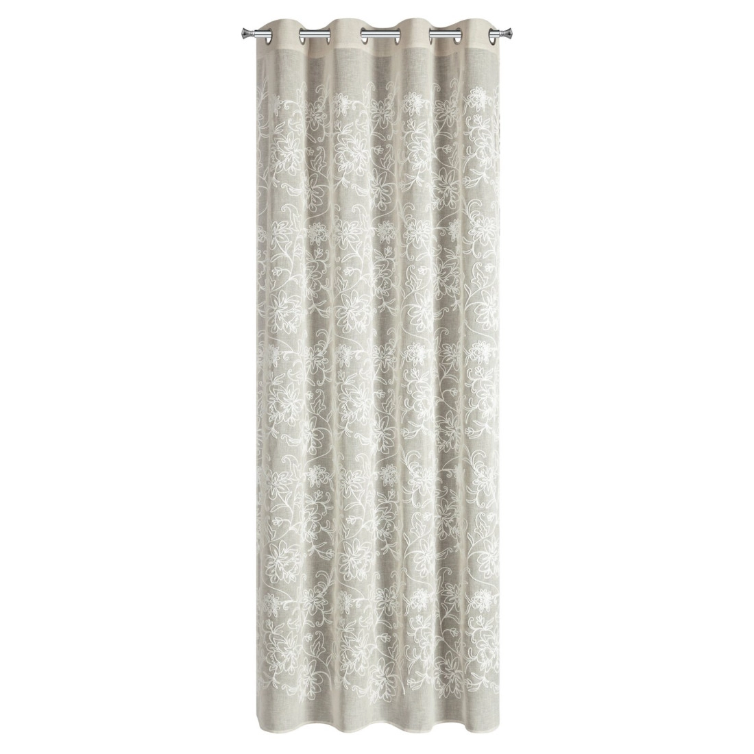 Záves 140x250 cm béžový na kovové krúžky LILY