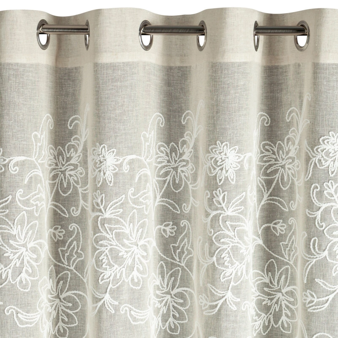 Záves 140x250 cm béžový na kovové krúžky LILY