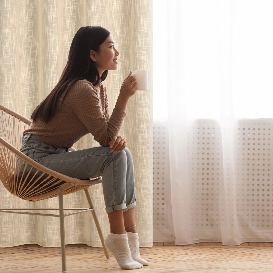 Záves 140x250 cm béžový na kovové krúžky LIREN