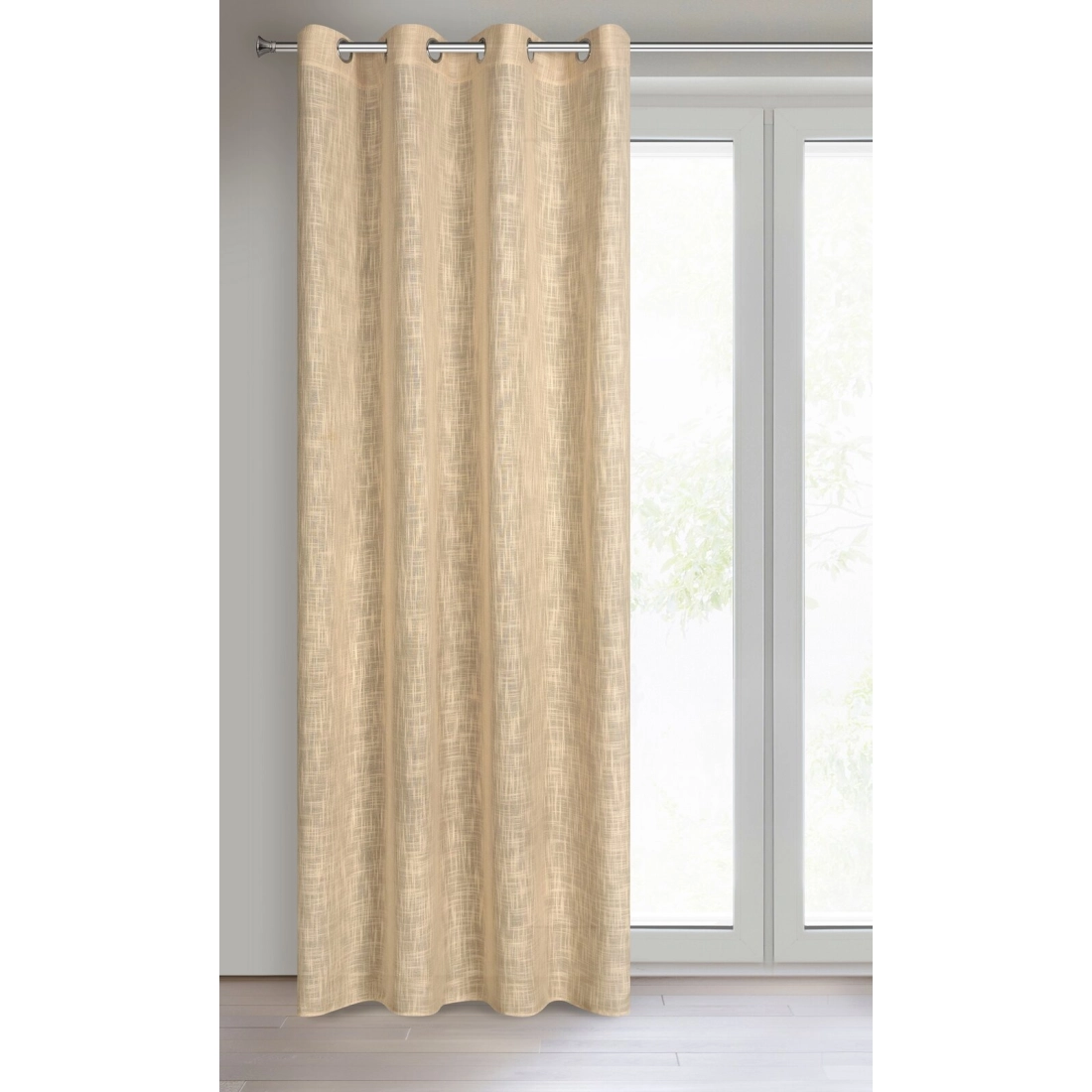 Záves 140x250 cm béžový na kovové krúžky LIREN