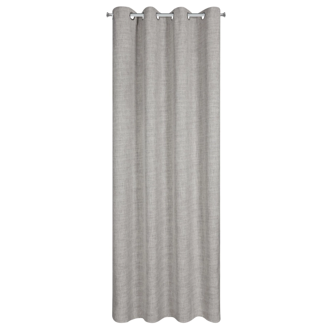 Záves 140x250 cm béžový s ľanovou väzbou na kovové krúžky ROMA