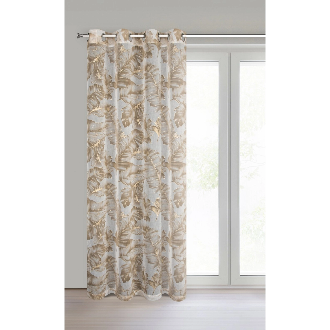 Záves 140x250 cm béžový šampanský na kovové krúžky LAYLA