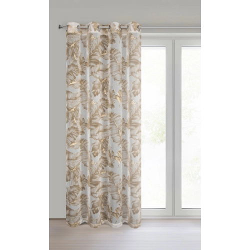 Záves 140x250 cm béžový šampanský na kovové krúžky LAYLA