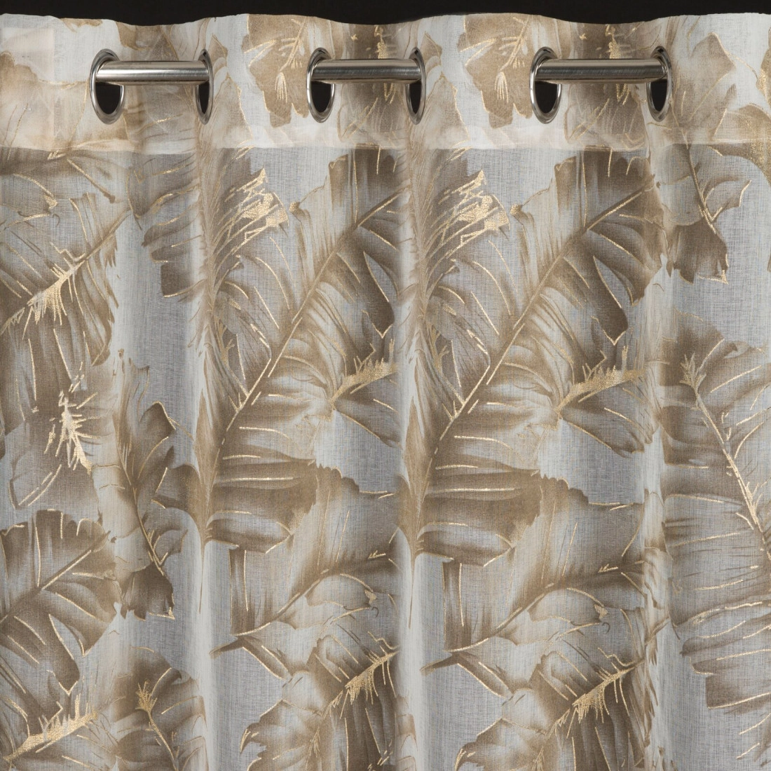 Záves 140x250 cm béžový šampanský na kovové krúžky LAYLA