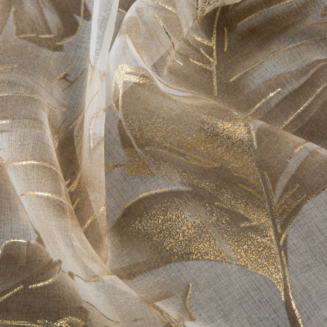 Záves 140x250 cm béžový šampanský na kovové krúžky LAYLA