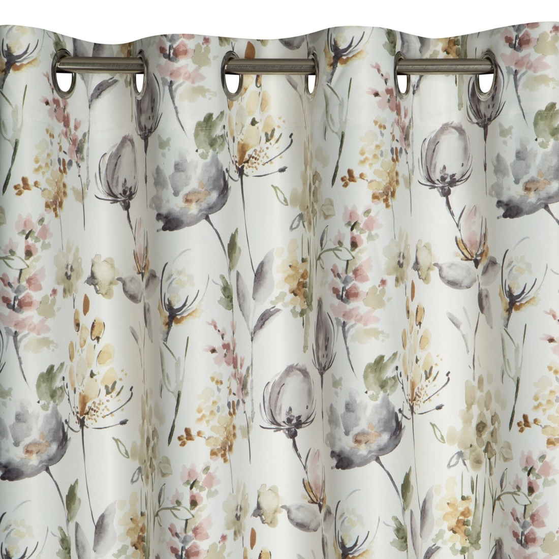 Záves 140x250 cm bielo-olivový na kovové krúžky ZOJA