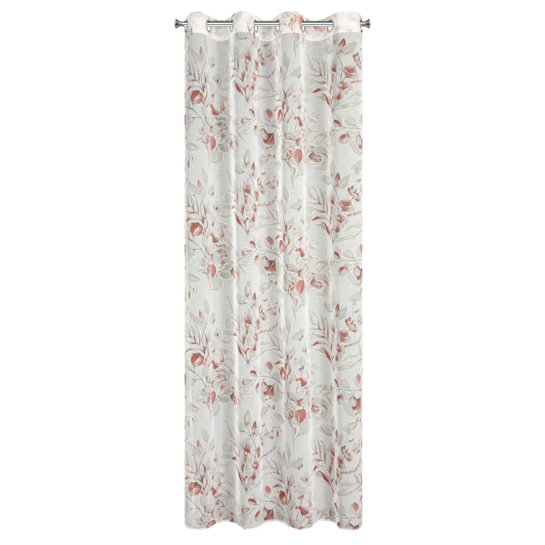 Záves 140x250 cm bielo-ružový na kovové krúžky AVA