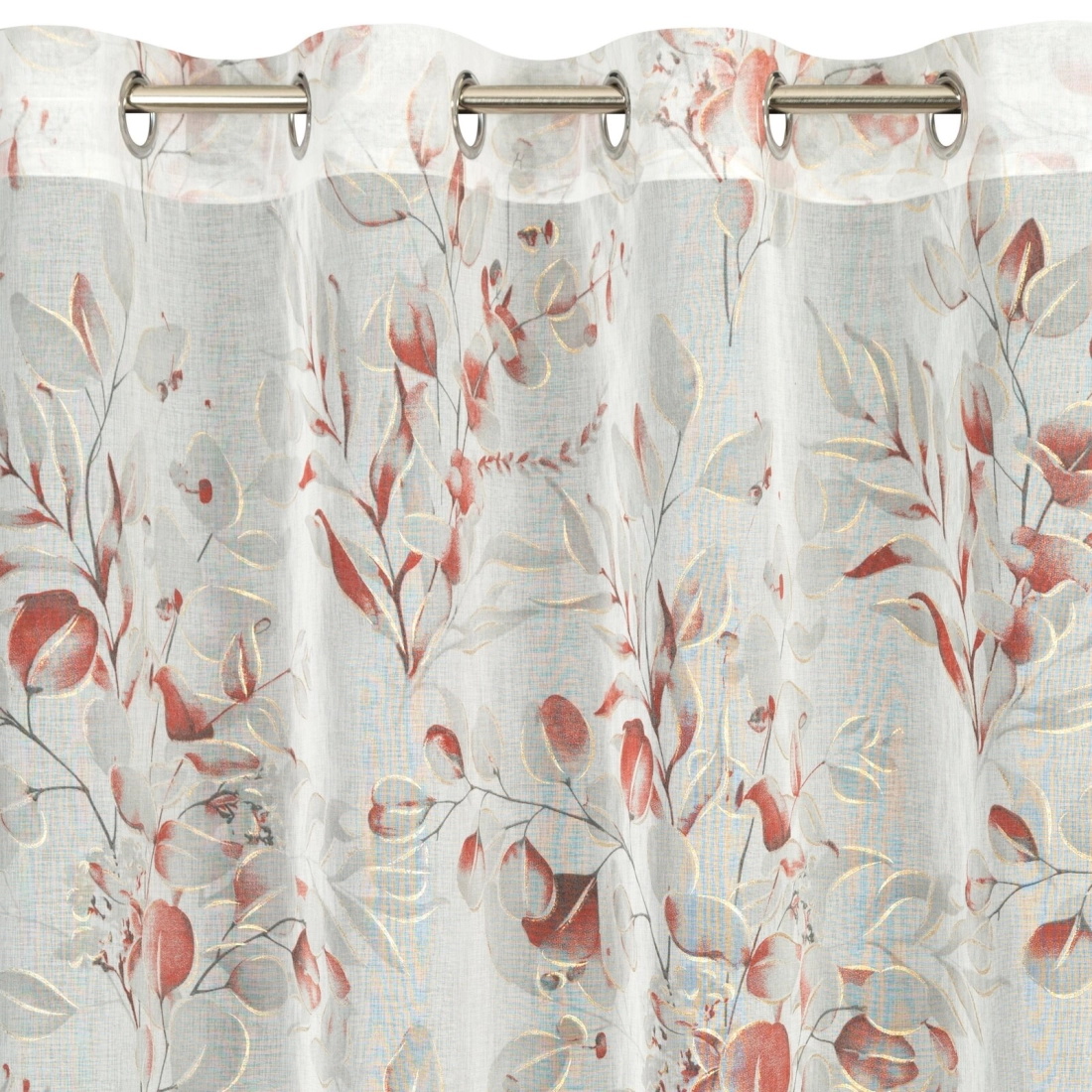 Záves 140x250 cm bielo-ružový na kovové krúžky AVA