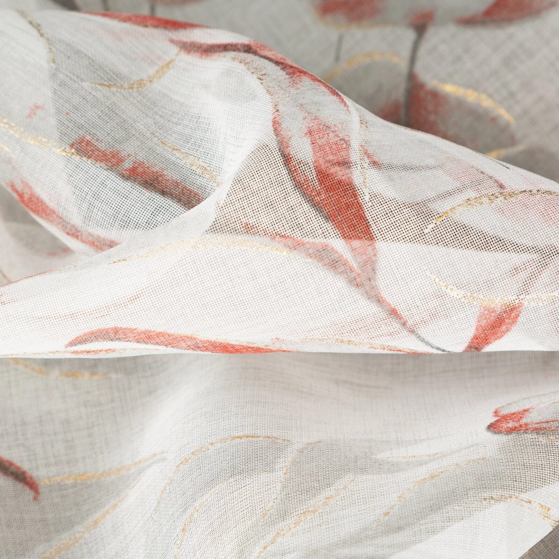 Záves 140x250 cm bielo-ružový na kovové krúžky AVA